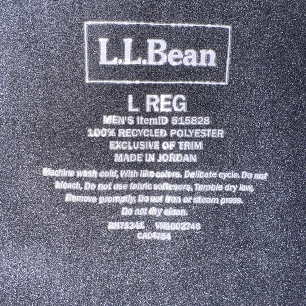 LL Bean Mens Quarter Zip Grid Fleece Pullover Black‎ Textured Jacket 1333